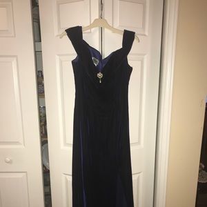 Velvet navy evening gown